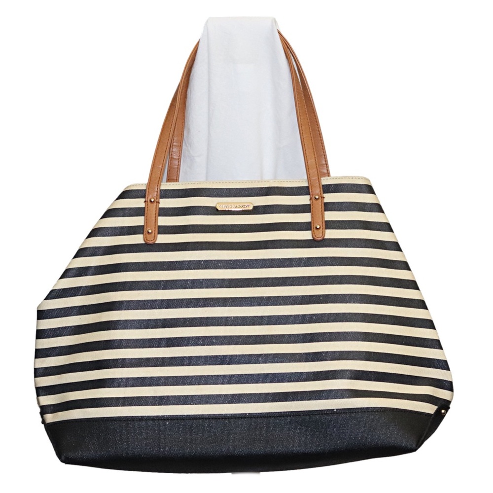 Rebecca Minkoff Navy Cream Striped Shoulder Bag - Picture 2 of 6